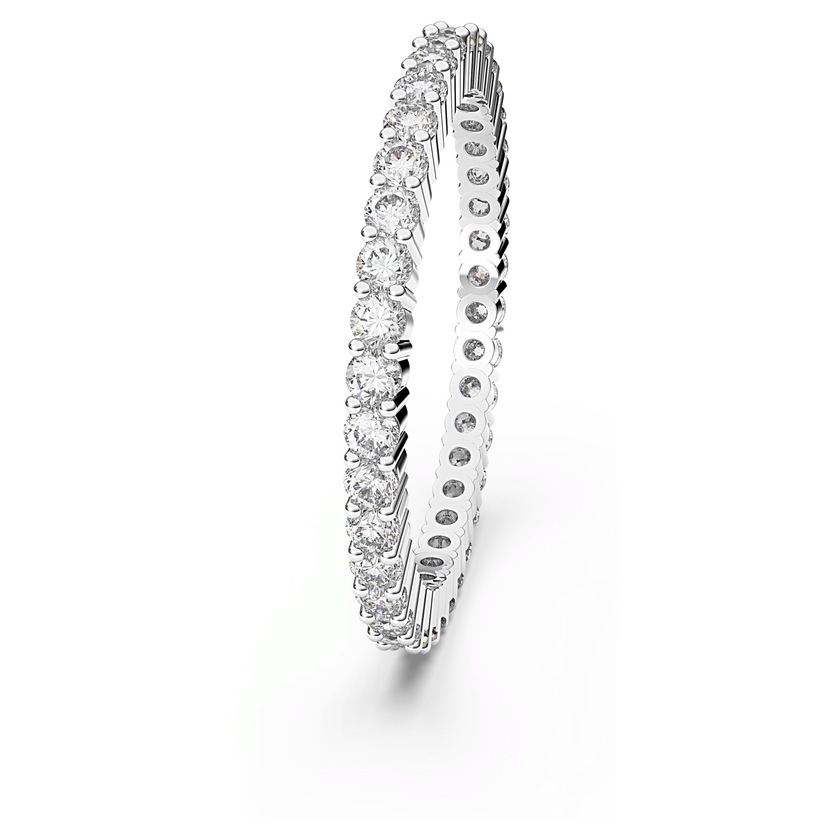 swarovski خاتم matrix vittore، قطع مستدير، لون أبيض، طلاء بلون فضي