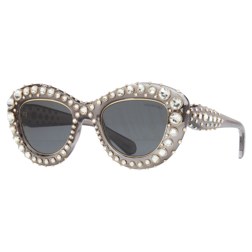 swarovski sunglasses  cat eye shape  sk6060  silver tone