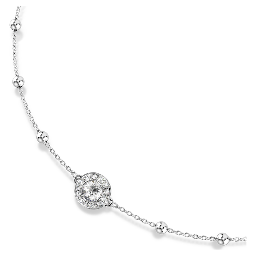 swarovski قلادة una angelic، قطع مستدير، حليات ثنائية الوجه، لون أبيض، طلاء روديوم