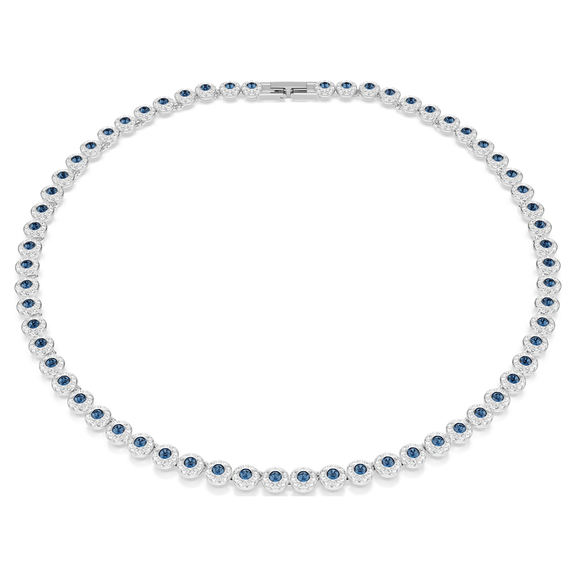 swarovski عقد تنس una angelic، قطع مستدير، لون أزرق، طلاء روديوم