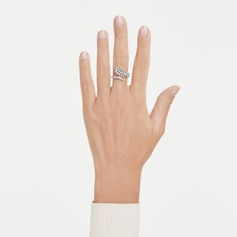swarovski خاتم مفتوح vienna، قطع متنوع، ريشة، لون أبيض، طلاء روديوم