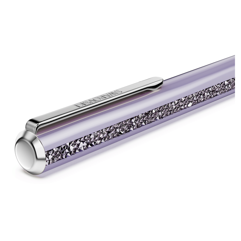 swarovski قلم حبر جاف crystal shimmer glide، لون أرجواني، لون أرجواني لامع، طلاء كروم