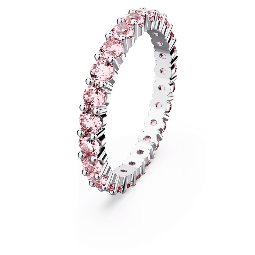 swarovski خاتم matrix، قطع مُستدير، لون وردي، طلاء روديوم