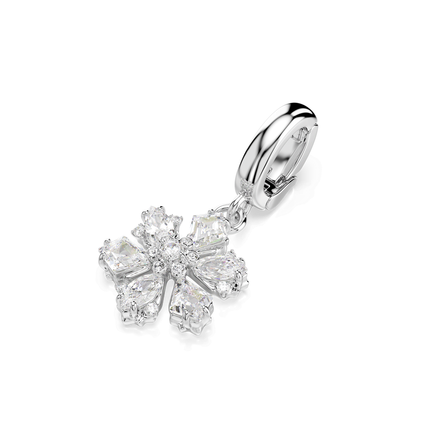 swarovski تعليقة idyllia، قطع متنوع، ندفة ثلج، لون أبيض، طلاء روديوم