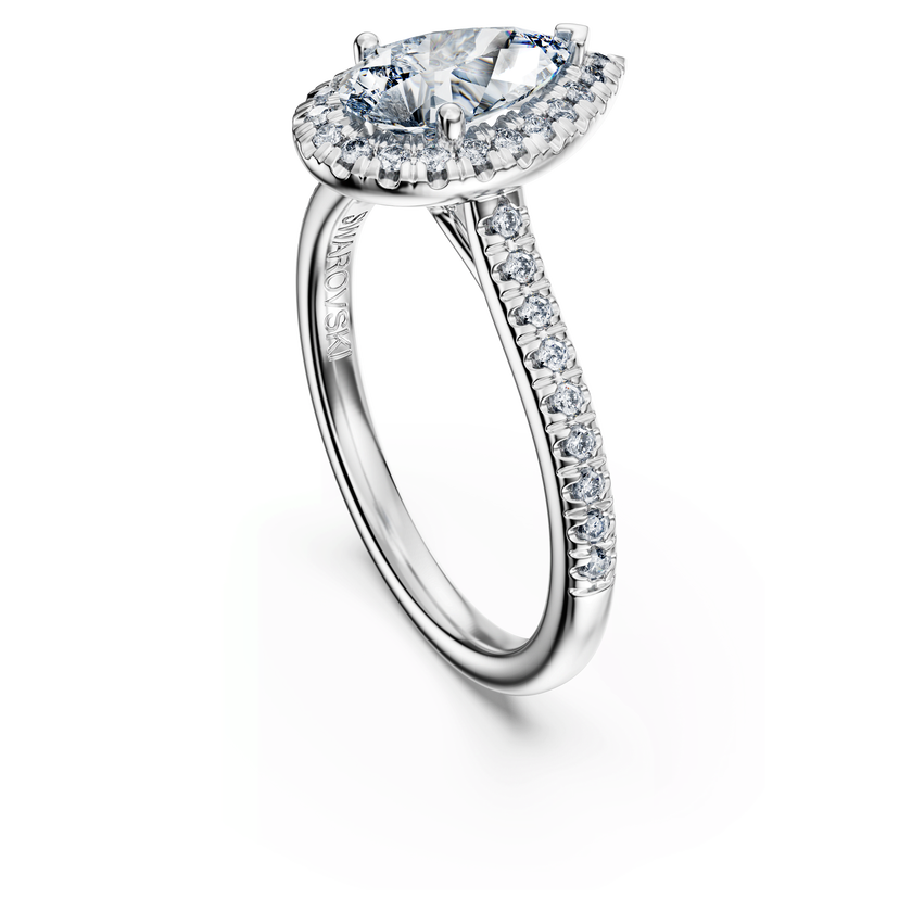 swarovski خاتم سوليتير eternity، أحجار ألماس مُصنعة في المختبر بإجمالي 1 3 قيراط، ذهب أبيض عيار 18