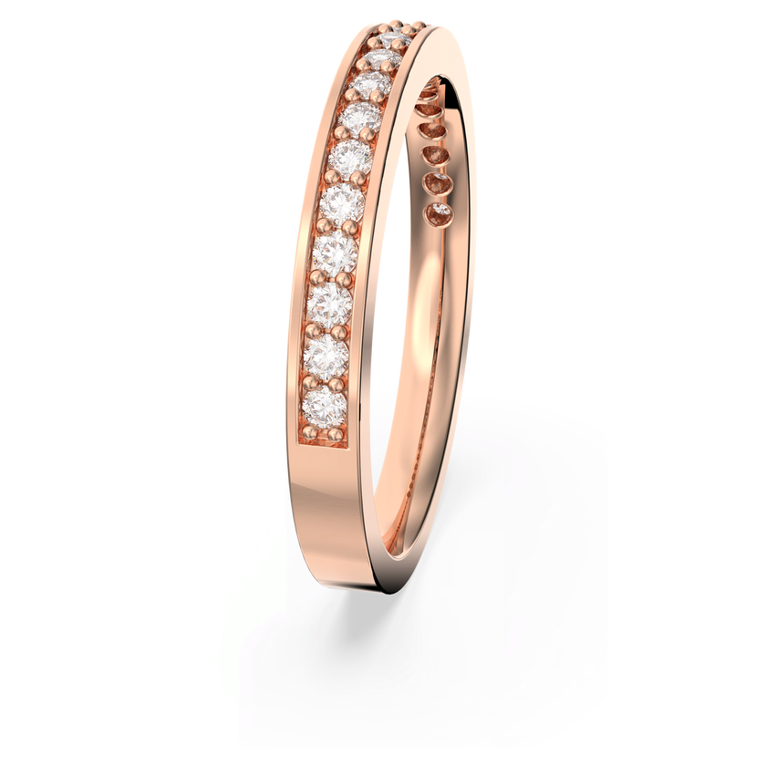 swarovski خاتم matrix، لون أبيض، لمسة نهائية من الذهب الوردي عيار 18 قيراط