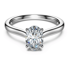 swarovski خاتم سوليتير eternity، أحجار ألماس مُصنعة في المختبر بإجمالي 1 قيراط، قطع بيضاوي، ذهب أبيض عيار 18