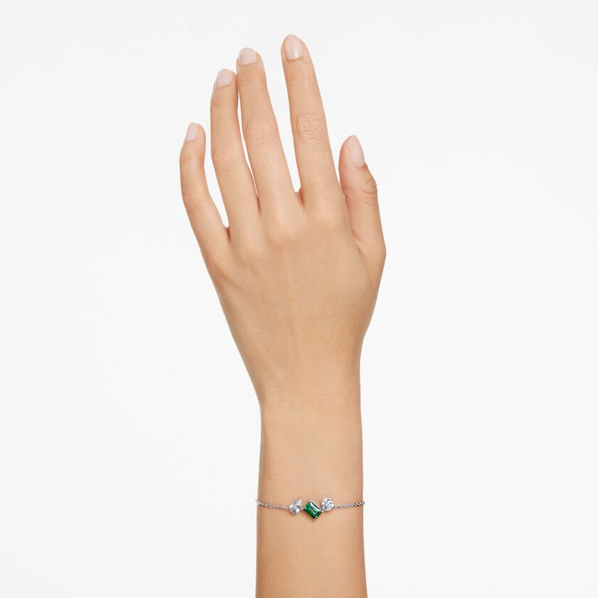swarovski سوار mesmera، قطع متنوع، لون أخضر، طلاء روديوم