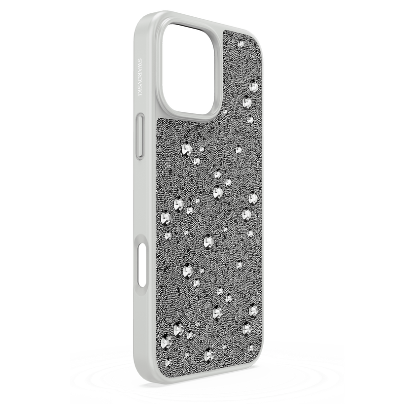 swarovski حافظة هاتف ذكي high، تصميم متباين، iphone  16 pro max، لون فضي