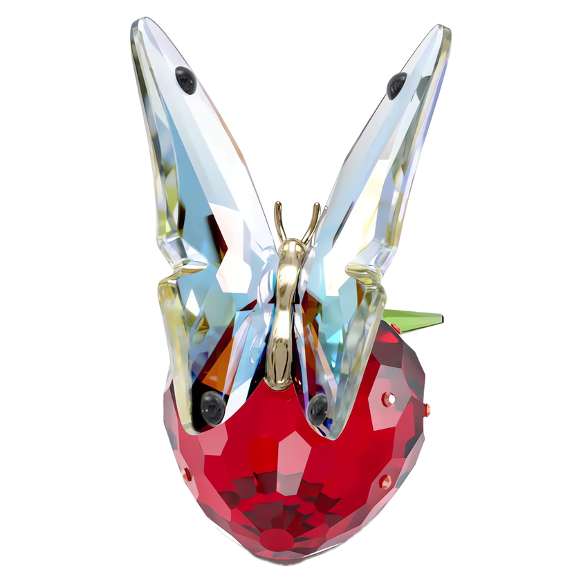 swarovski قطعة زينة على شكل فراشة وفراولة من مجموعة idyllia