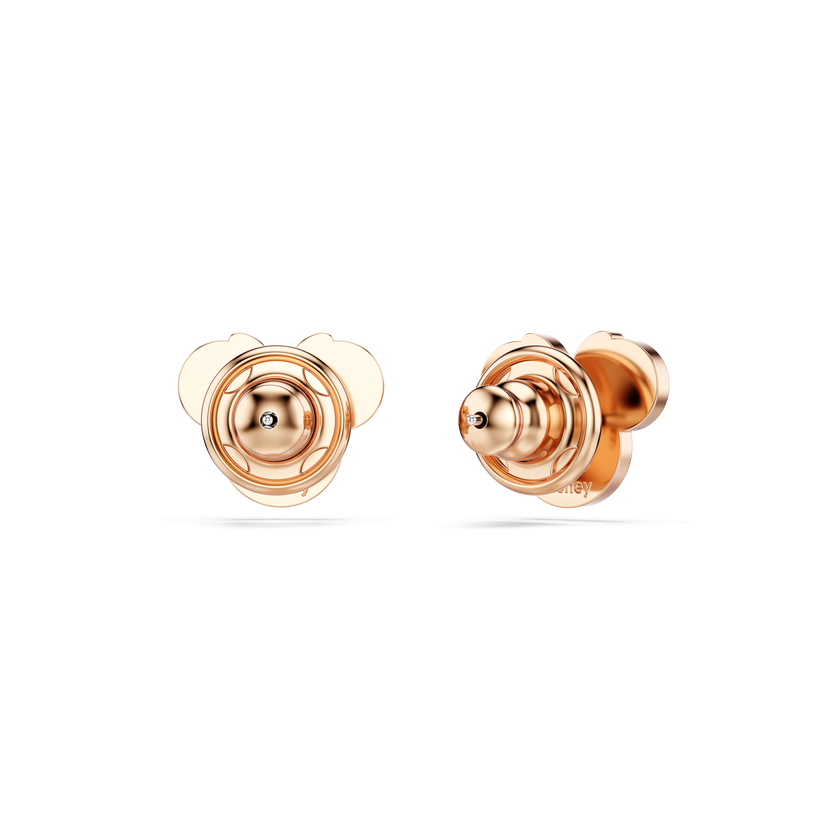 swarovski mickey   minnie stud earrings  multicolored  rose gold tone plated