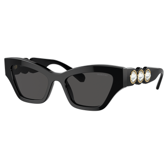 نظارة شمسية، شكل عين القطة، لون أسود swarovski نظارة شمسية، شكل عين القطة، لون أسود