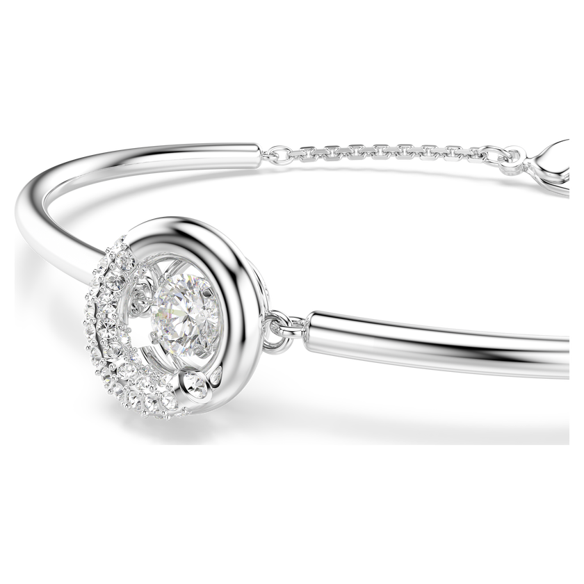 swarovski سوار dextera، قطع مستدير، لون أبيض، طلاء روديوم
