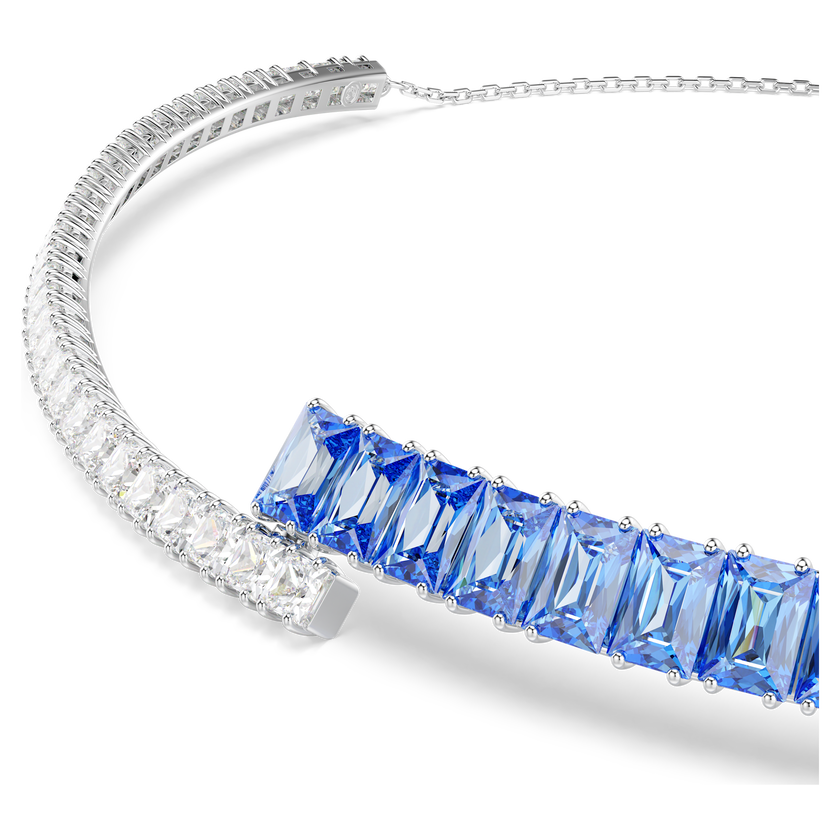 swarovski عقد شوكر matrix، قطع متنوع، لون أزرق، طلاء روديوم