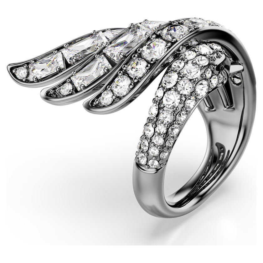 swarovski خاتم the vienna collection، شكل بجعة، لون أبيض، طلاء روثينيوم