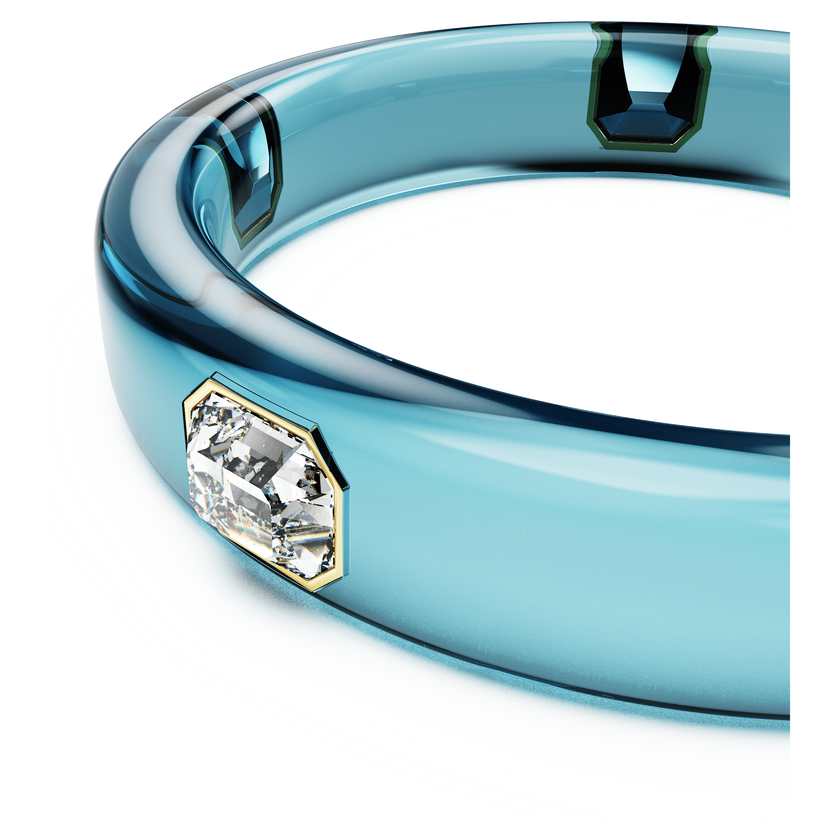 swarovski سوار dulcis، قطع مُثَمَّن، لون أزرق، طلاء باللون الذهبي