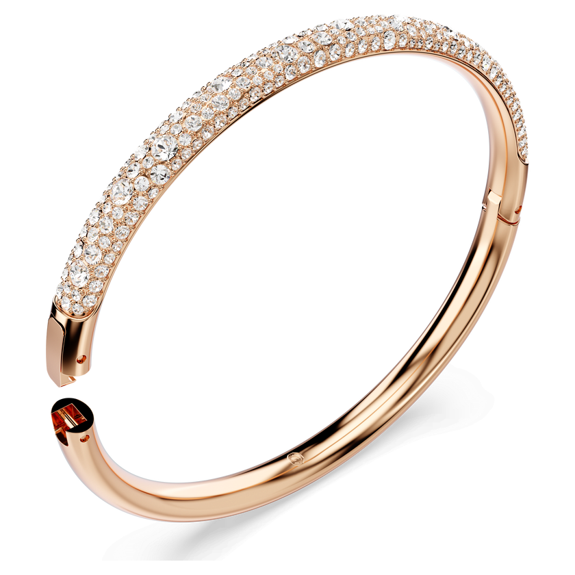 swarovski سوار sublima، كريستالات متراصة، لون أبيض، طلاء ذهبي وردي