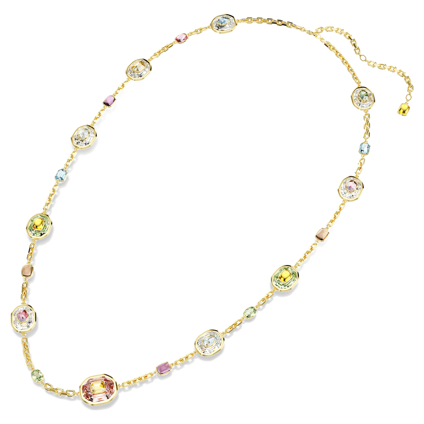 swarovski سلسلة chroma، قطع مُثَمَّن، ألوان متعددة، طلاء باللون الذهبي