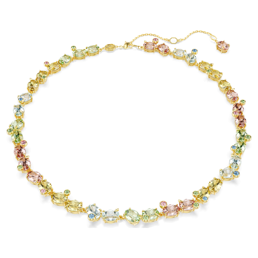 swarovski عقد gema tennis، قطع متنوع، ألوان متعددة، طلاء باللون الذهبي