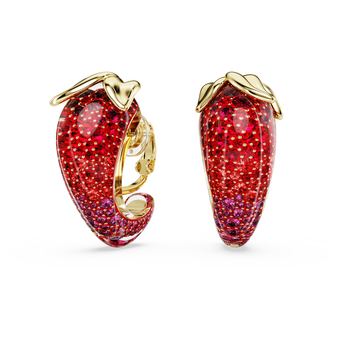 swarovski أقراط بمشبك idyllia، لون أحمر، طلاء باللون الذهبي