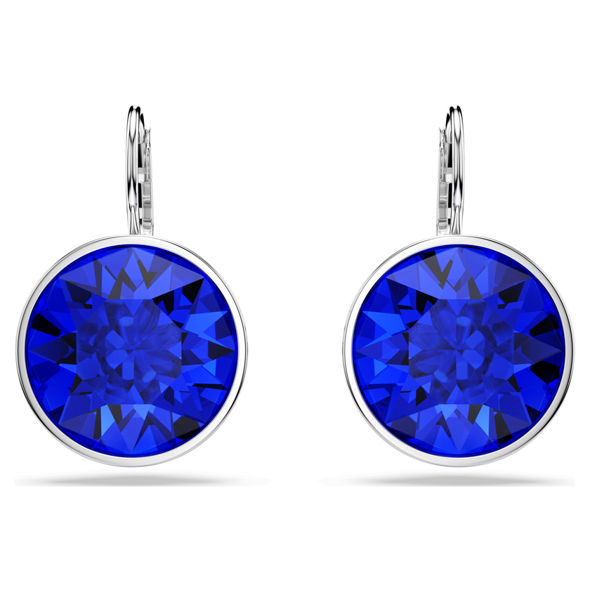 swarovski أقراط متدلية bella، قطع مستدير، لون أزرق، طلاء روديوم