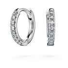 swarovski أقراط حلقية eternity، أحجار ألماس مُصنعة في المختبر بإجمالي 0 1 قيراط، ذهب أبيض عيار 18