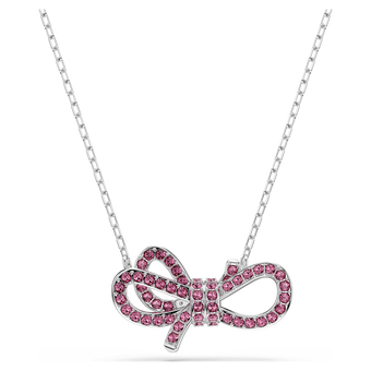 swarovski lifelong bow pendant bow pink rhodium plated