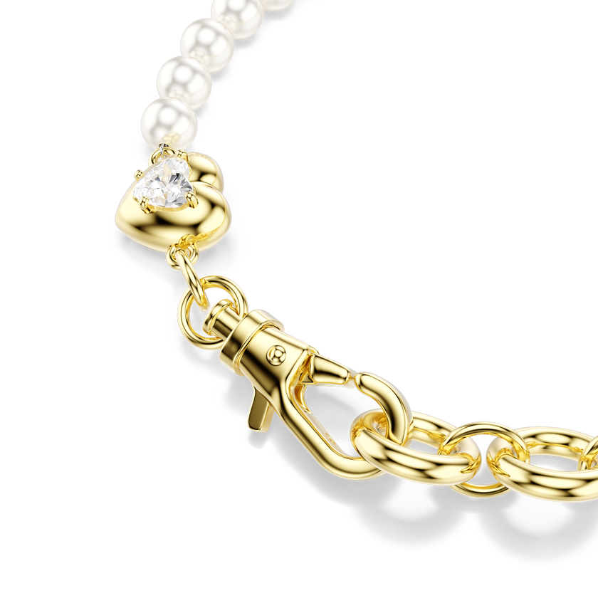 swarovski سوار idyllia، لآلئ كريستال، لون أبيض، طلاء باللون الذهبي