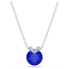 swarovski bella v pendant round cut blue rhodium plated