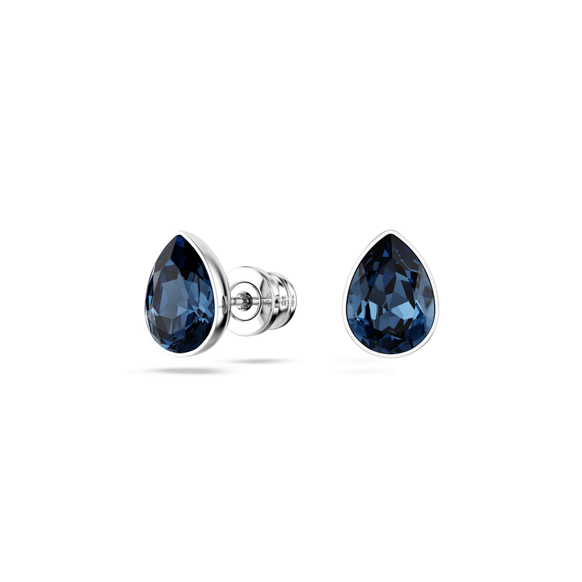 swarovski symbolica set  clover  blue  rhodium plated