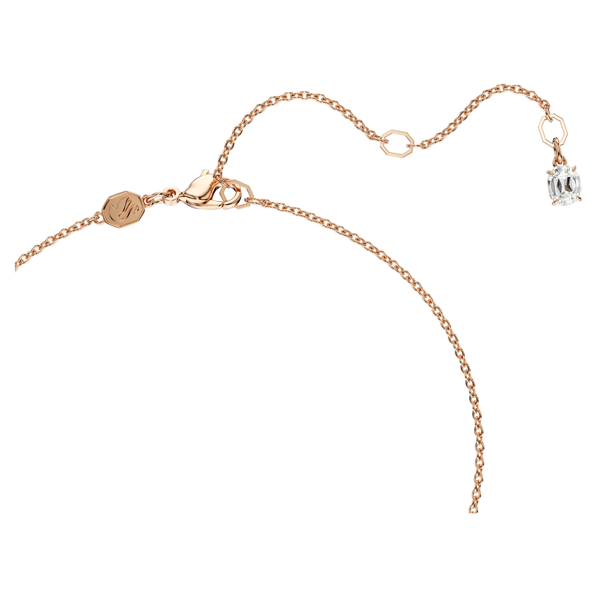 swarovski قلادة insigne، شكل صليب، لون أبيض، لمسة نهائية من الذهب الوردي عيار 18 قيراط