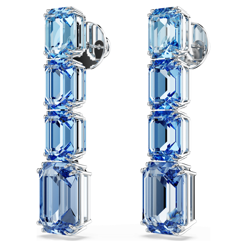 swarovski أقراط متدلية millenia، قطع مثمن، لون متدرج، لون أزرق، طلاء روديوم