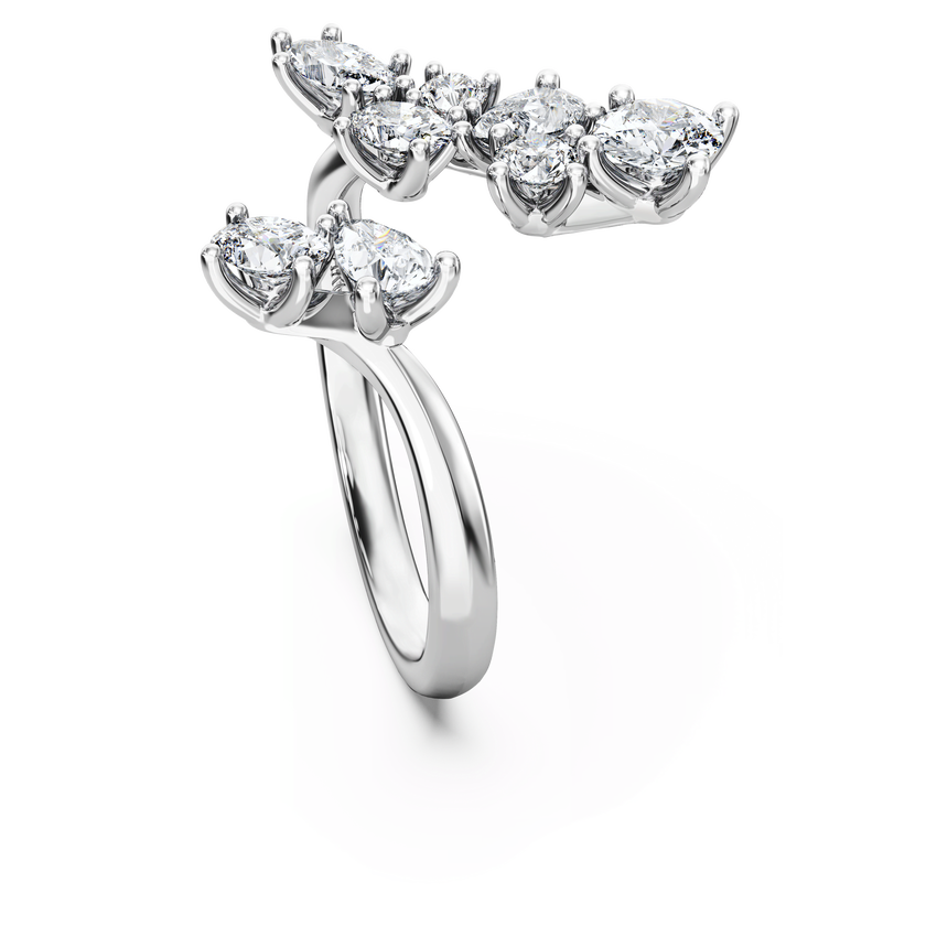 swarovski مفتوح خاتم galaxy، ألماس مُصنع في المختبر إجمالي 1 25 قيراط، أشكال متنوعة، ذهب أبيض عيار 18 قيراط