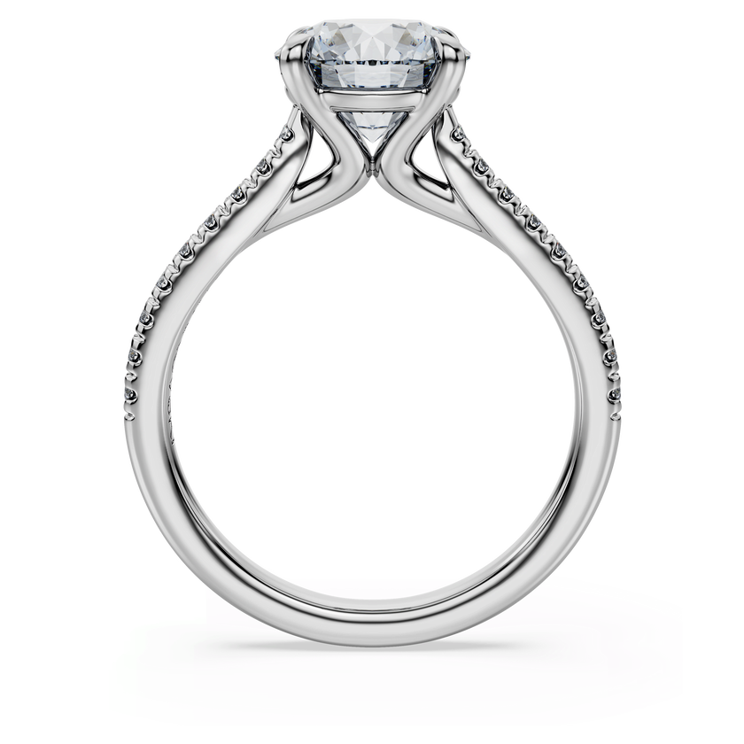 swarovski خاتم سوليتير eternity، أحجار ألماس مُصنعة في المختبر بإجمالي 2 2 قيراط، قطع مستدير، ذهب أبيض عيار 18