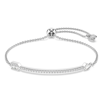 swarovski idyllia bracelet  mixed cuts  arrow  white  rhodium plated