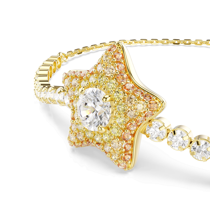 swarovski سوار sublima، قطع مُستدير، شكل نجمة، ألوان متعددة، لمسة نهائية من الذهب عيار 18 قيراط