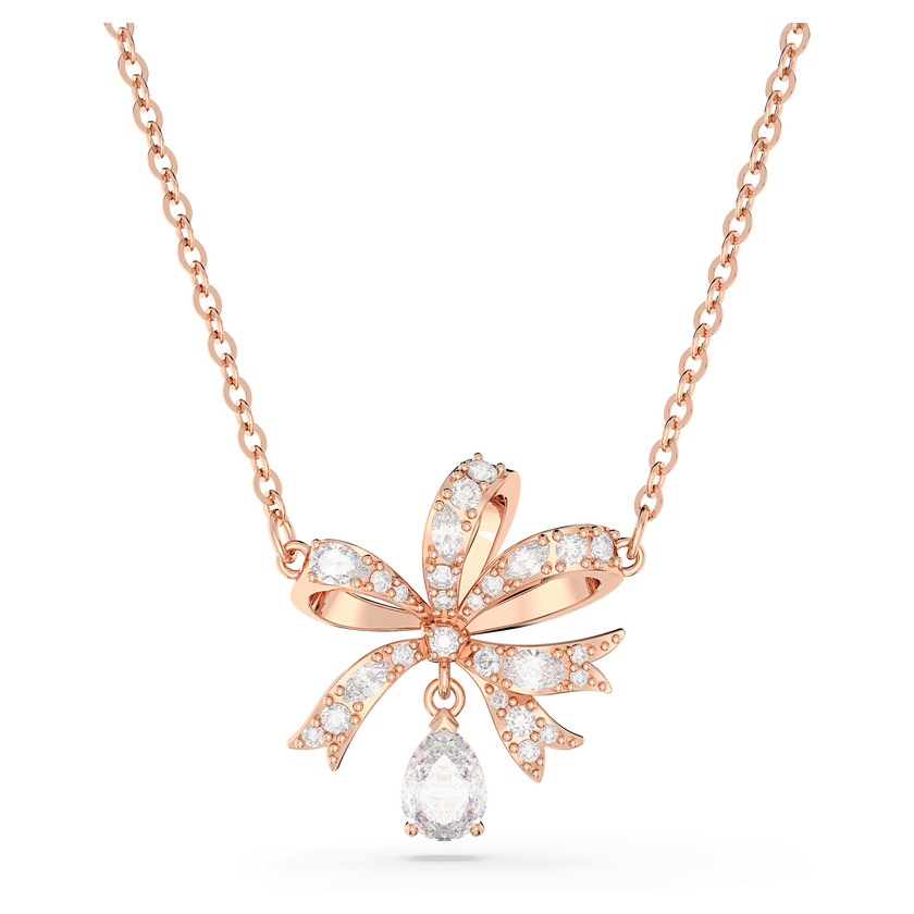 swarovski عقد volta، شكل قوس، حجم صغير، لون أبيض، طلاء بلون ذهبي وردي