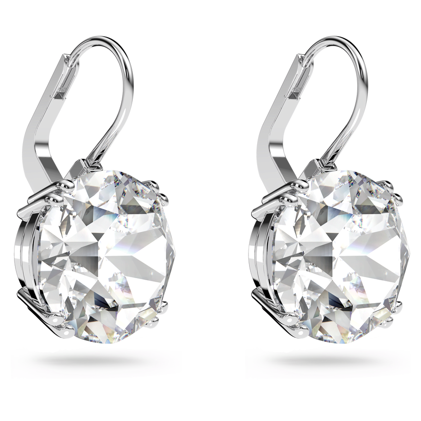 swarovski أقراط millenia، مزدانة بكريستالات دائرية، لون أبيض، طلاء روديوم