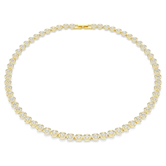 swarovski عقد una angelic، قطع مستدير، حجم صغير، لون أبيض، طلاء باللون الذهبي