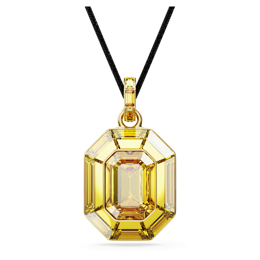 swarovski قلادة lucent، شكل مُثَمَّن، لون أصفر، طلاء باللون الذهبي