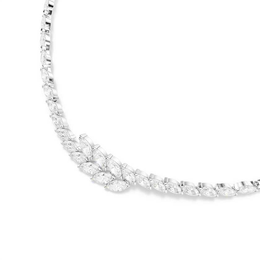 swarovski عقد mesmera، قطع ماركيز، لون أبيض، طلاء روديوم