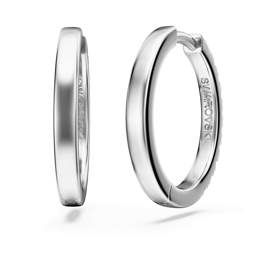 swarovski أقراط حلقية eternity، أحجار ألماس مُصنعة في المختبر بإجمالي 0 5 قيراط، ذهب أبيض عيار 18