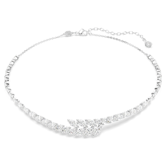 swarovski عقد mesmera، قطع ماركيز، لون أبيض، طلاء روديوم