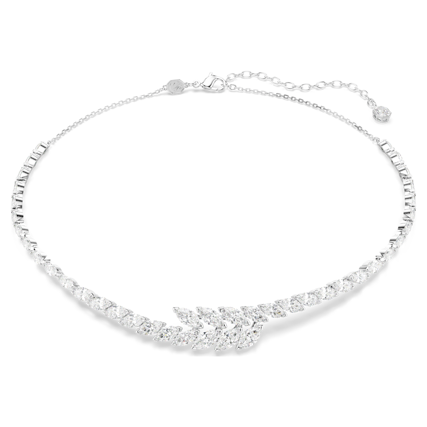 swarovski عقد mesmera، قطع ماركيز، لون أبيض، طلاء روديوم