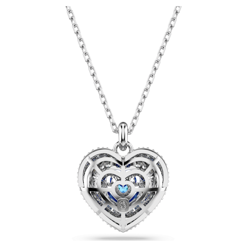 swarovski قلادة idyllia، على شكل قلب، لون أزرق، طلاء روديوم