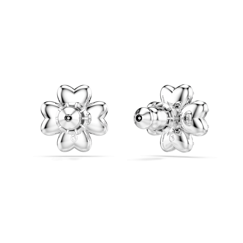 swarovski symbolica stud earrings  clover  blue  rhodium plated