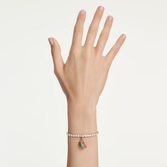 swarovski حلية idyllia، قطع متنوع، شكل بطيخ، ألوان متعددة، طلاء باللون الذهبي