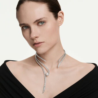 swarovski عقد vienna، قطع متنوع، لون أبيض، طلاء روديوم
