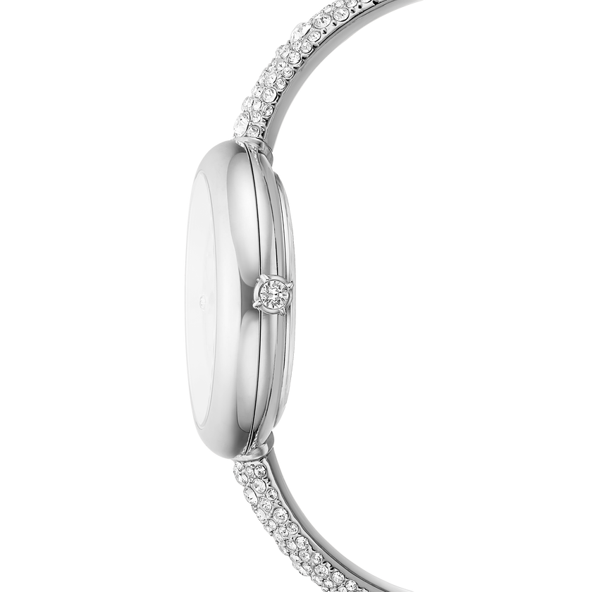 swarovski ساعة sublima بتصميم سوار، صناعة سويسرية، سوار معدني، لون فضي، ستانلس ستيل