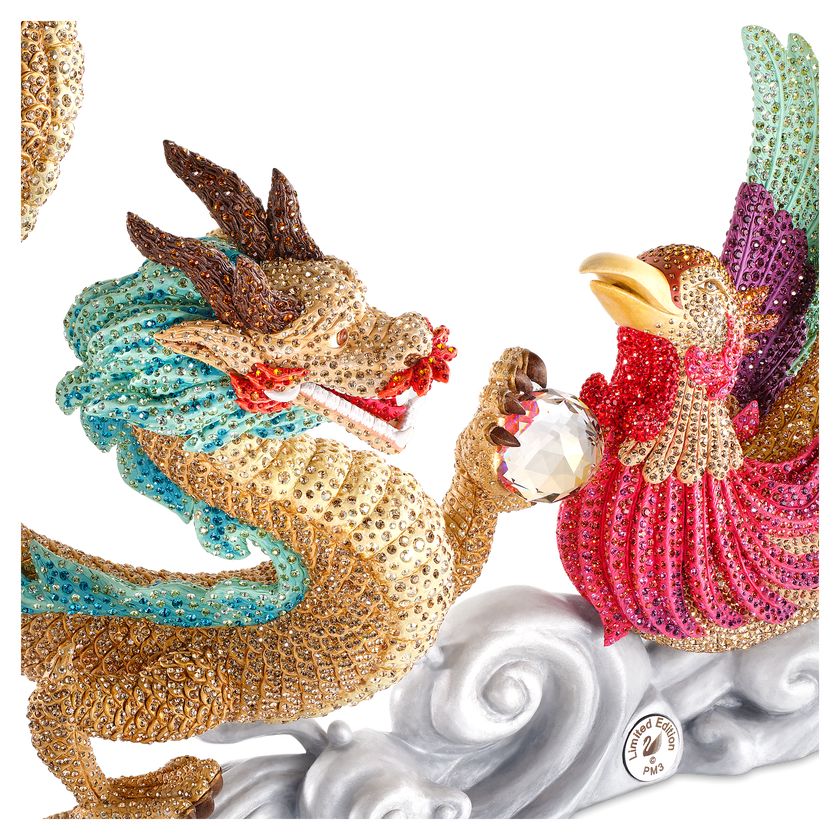 swarovski قطعة زينة التنين وطائر العنقاء، مجموعة crystal myriad